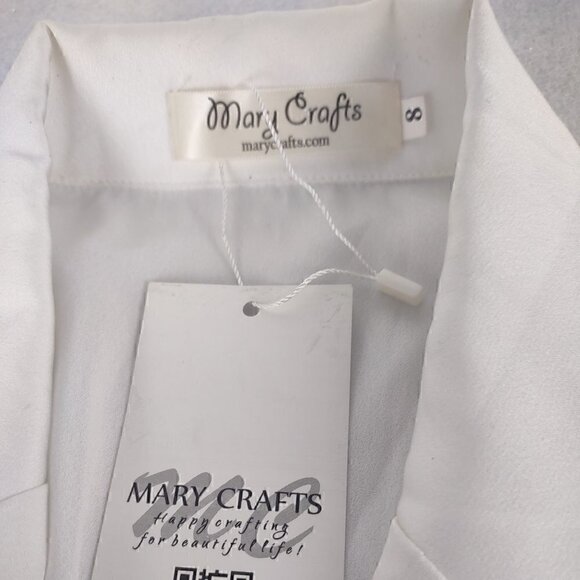 Marycrafts White Long Sleeve 2 Button Dress Size 8 (NWT) - Picture 12 of 12